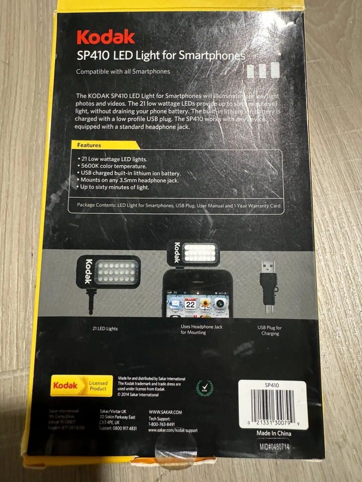 Luz LED Kodak para teléfonos inteligentes *NUEVO* u1 Foto 2 de 3