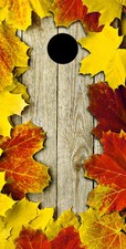 Premium Cornhole Board Wrap - Bag Toss - VINYL DECAL - FALL LEAVES