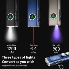 TrustFire 1200Lumen EDC Flashlight Magnetic USB-Rechargeable UV Light Red Laser