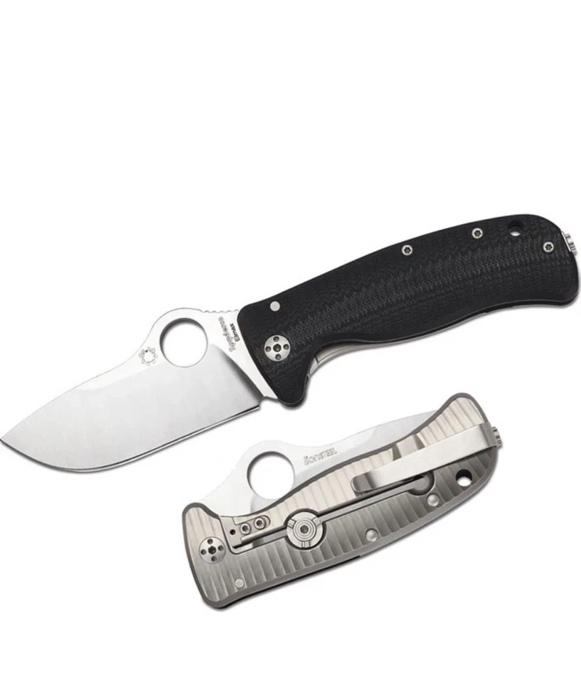 SPYDERCO NUMBERED LionSpy 3.12" ELMAX Steel G10 Titanium Handles C181GTIP Used - Image 2 of 4