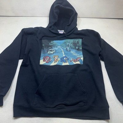 Vintage Mega Man On Abbey Road Pixels Hanes Ultimate Cotton M Hoodie