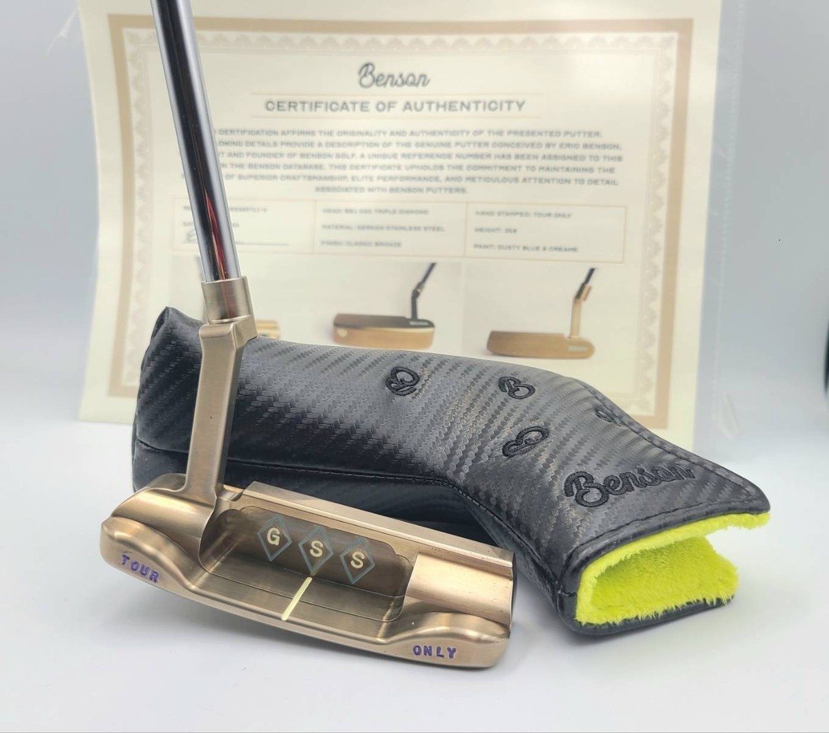Benson BB1 GSS Tour Triple Diamond Putter Bronze Finish 34in w