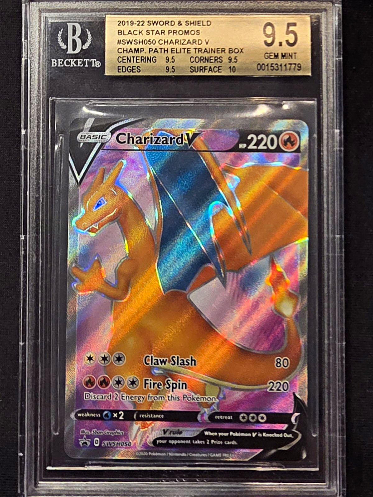 Charizard V BGS 9.5 SWSH050 Champions Path Black Star Promo Holo Pokemon Card