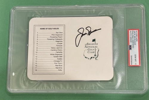 Jack Nicklaus Masters Golf Scorecard Signed Auto Gem Mint PSA 10 Auto