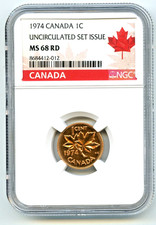 1974 CANADA CENT NGC MS68 RD BRONZE PENNY SUPER SCARCE HIGH GRADE