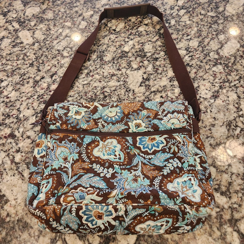 Bolso Bandolera Vera Bradley Java Azul MESSENGER Viaje Escolar 11 x 14 x 4 Foto 2 de 4