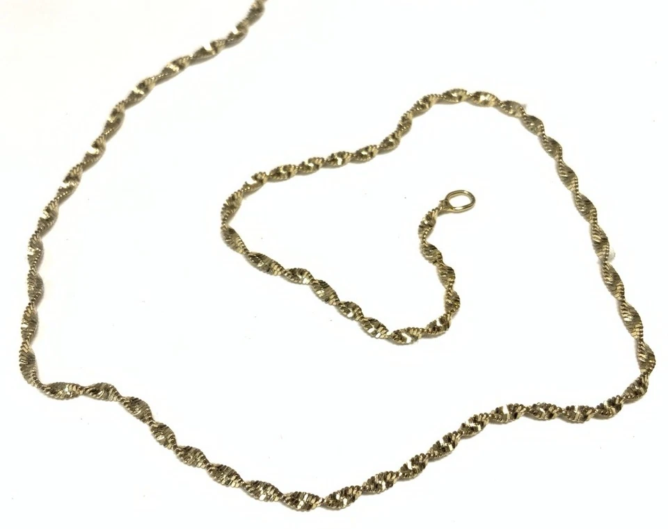Collar Danecraft Vermeil Oro Sobre Esterlina 925 Espiga Retorcida 26" JZ55 Foto 3 de 4