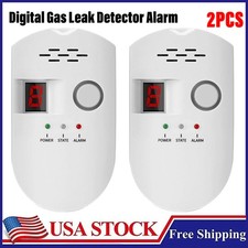 2PC Digital Gas Leak Detector Alarm Sensor Propane Butane Methane Natural Catch