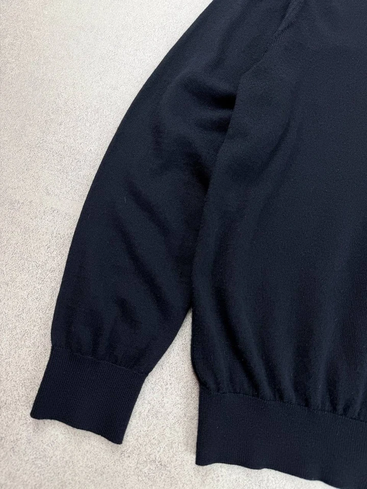 Montechiaro Wool Knit Sweater Navy Blue Men's Size 52 Duties Paid (USA) - Image 3 of 4