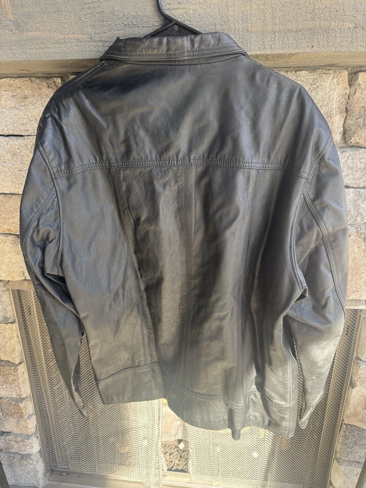 Men’s Genuine Argentinian Leather Jacket Zipper XXL Black – Handcrafted Vintage image 2
