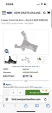 2020-2025 LINCOLN CORSAIR REAR LEFT SIDE SUSPENSION LOWER CONTROL ARM OEM