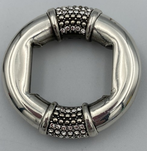 Pulsera Brighton Segovia Arcos Cuero Gris Plata Cristal Centro M/L - Imagen 11 de 17