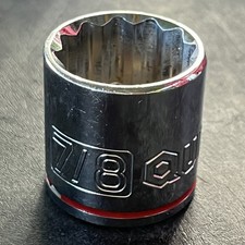 Quinn  7/8" x 1/2"  Dr Hi-Vis Standard Socket 12 Point Free USA Shipping