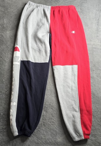 Vintage Champion Reverse Weave Colorblock Spellout Jogginghose Sweatpants Herren XL