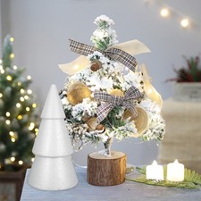 6 Pcs Holiday Craft Decoration Cones White Foam Tree for DIY Christmas