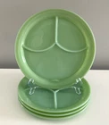 Set/4 Fire King Jadeite Divided Plates w/ Tab Vintage Oven Ware Restaurant Grill