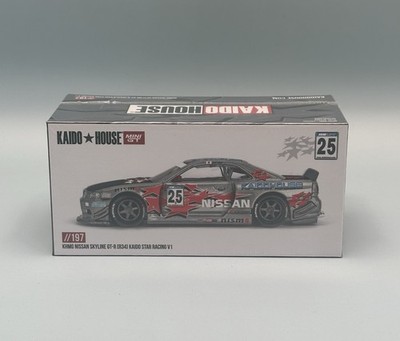 Kaido House 1:64 Nissan Skyline GT-R (R34) Star Racing V1 Silver Car KHMG197-2B