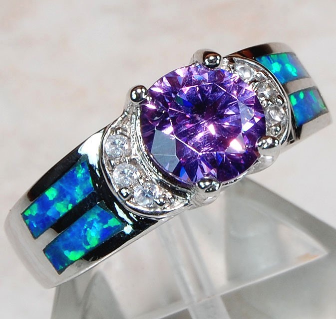 1CT Amethyst 925 Solid Sterling Silver Ring Jewelry Sz 6 AB2