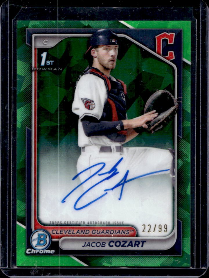 2024 Bowman Draft Sapphire Jacob Cozart Chrome Auto Refractor Green 1st #22/99