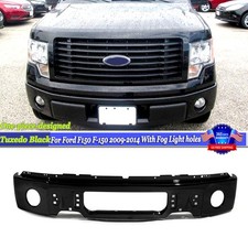 Painted Tuxedo Black Steel Facia Bumper Cover For Ford F-150 2009-14 w/Fog Light