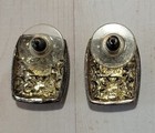 Vintage Black and Gold Pave Rhinestone Stud Earrings. Costume Jewelry, Floral — photo 3