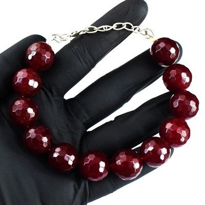 Hervorragendes Muster erstaunlich geschliffener Onyx 312,00 kt Perlen schönes Armband RK 45 E723