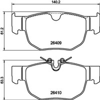 Hinterachse Hella 8DB 355 044-381 Bremsbelagsatz, Scheibenbremse FüR Jaguar,Land