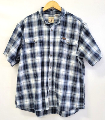 RedHead Field Tested Plaid Shirt Men s 2XL Short Sleeve Button Front 100% Cotton