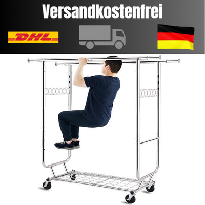 Doppelter Kleiderständer | Schwerlast-Design | Rollen-Technik