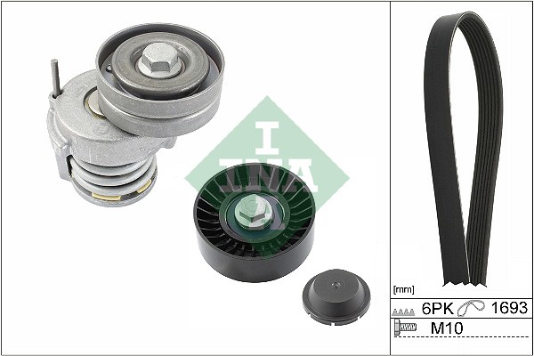 529 0534 Juego de correas acanaladas 10 INA para AUDI, SEAT, SKODA, VW