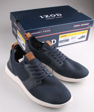 Izod Men's Bannister Memory Foam Lace-Up Navy Shoe 8 9.5 NEW