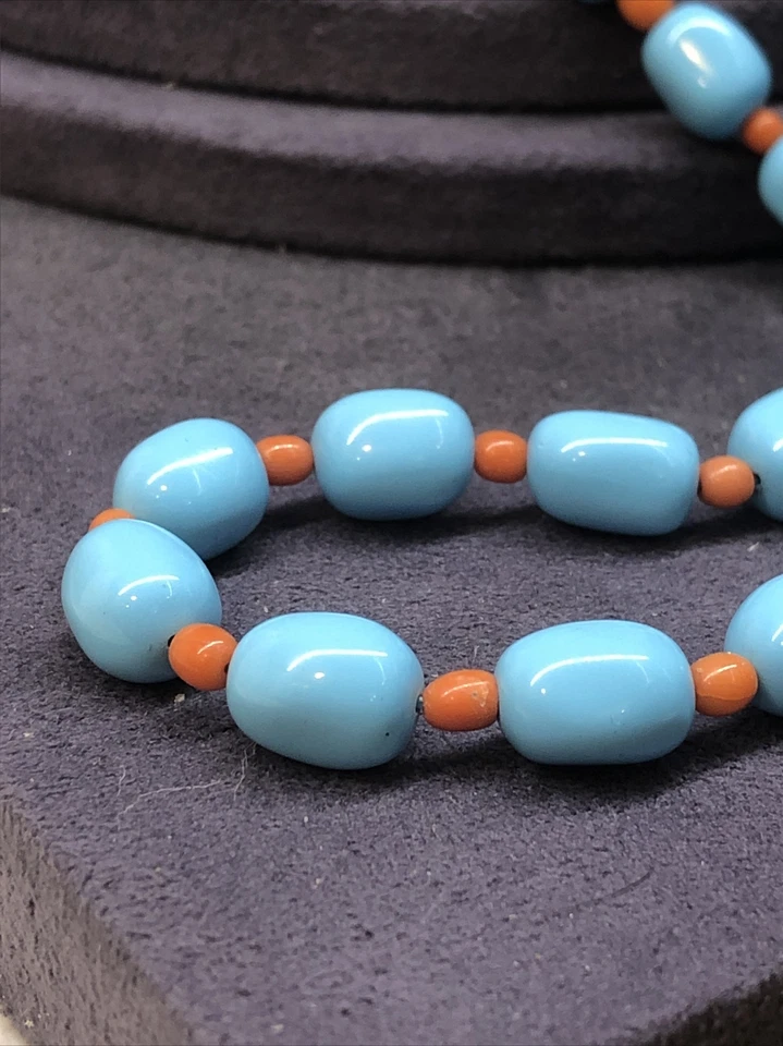 Collar Pasta Turquesa Y Coral Rosa - Imagen 4 de 4