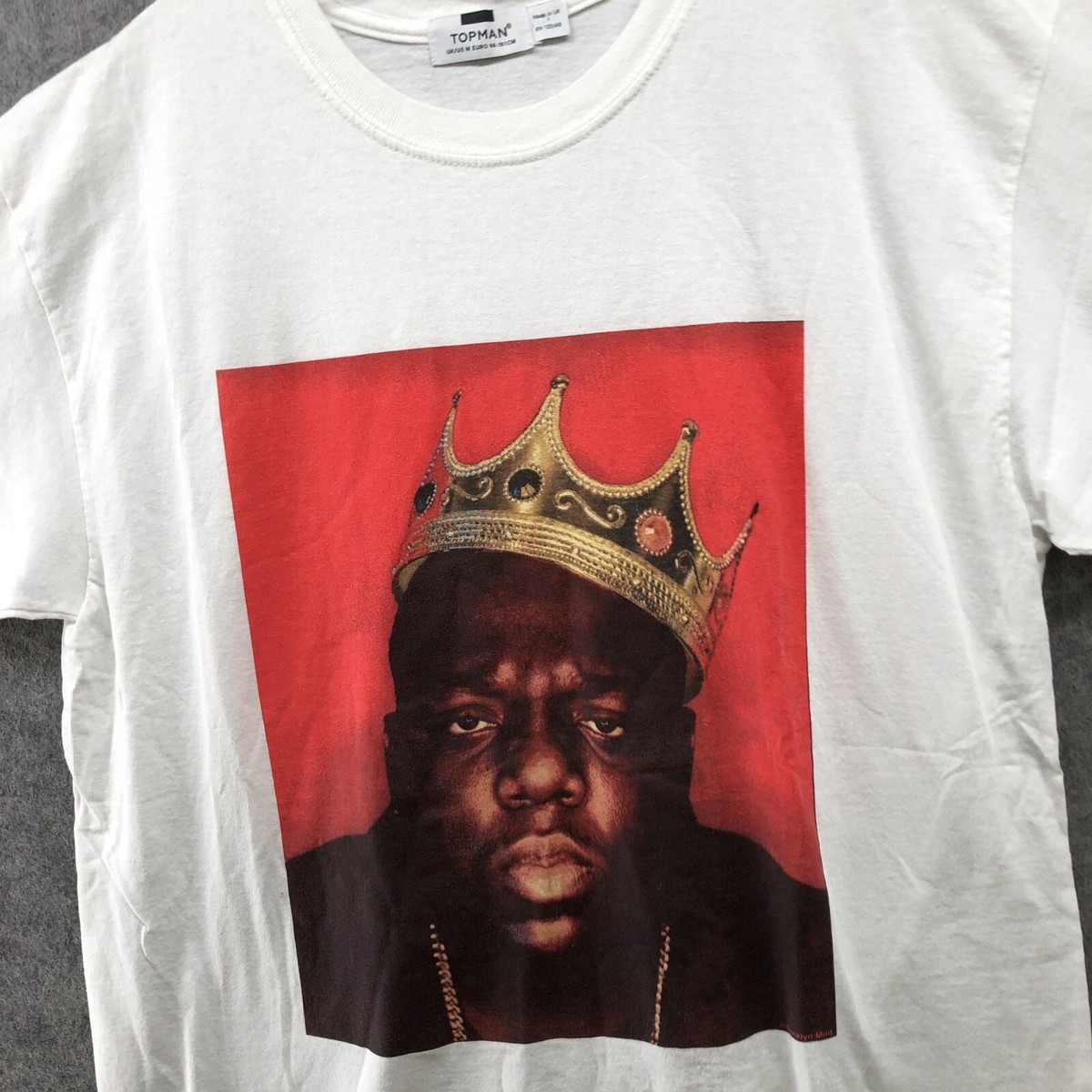 Topman Notorious BIG T Shirt Mens M White Short Sleeve
