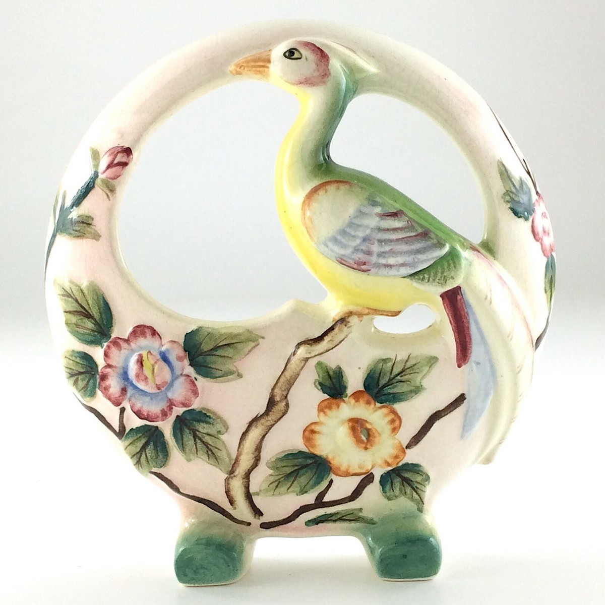 Vintage Japanese Giftware Ceramic Decor Bird Hand Painted Made In