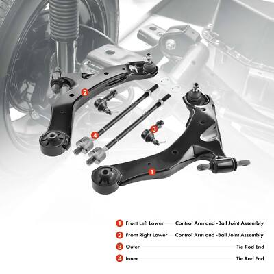 Fits to Tiburon 03-08 Control Arm Tie Rods Inner Outer Sway