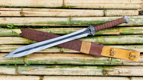 Hand Forged Carbon Steel Medieval Sword Sharp Blade Viking Sword Battle Ready - Picture 5 of 5