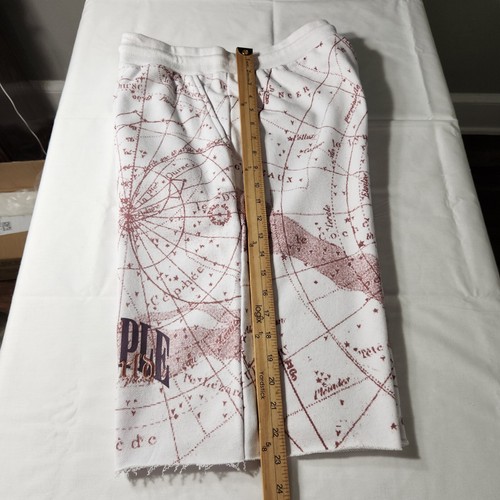 Staple Men's Shorts Size L Fleece Printed Drawstring Elastic Waistband White 10 - Picture 6 of 12