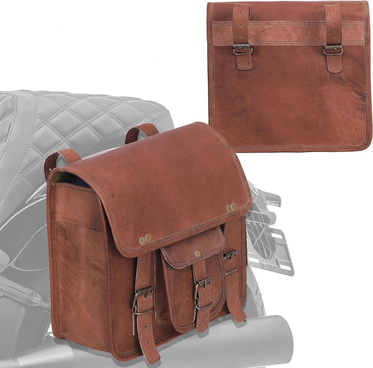 Saddle Motorcycle Bags Leather Western Bags Bike Horse Seat Tooled