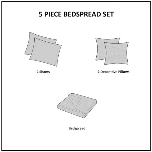 Madison Park Bellagio Reversible Quilted Bedspread Set, Solid Reverse Summer ... - Picture 6 of 12