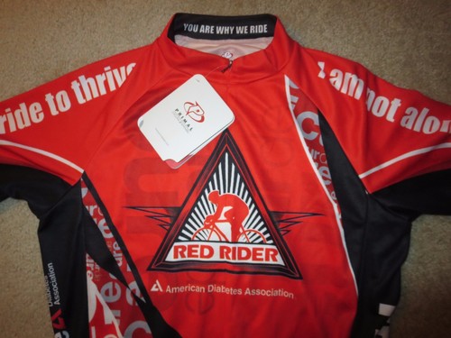 Red Rider Diabetes ADA Cycling Biking Primal Raglan Jersey SM S Small mens NEW - Picture 2 of 4