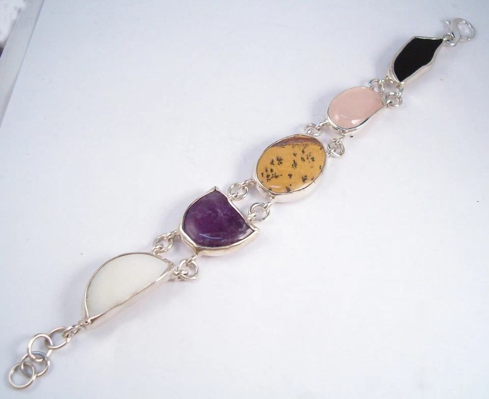 Bracciale in Argento 925 con Pietre Dure naturali - Braccialetto - Immagine 3 di 4