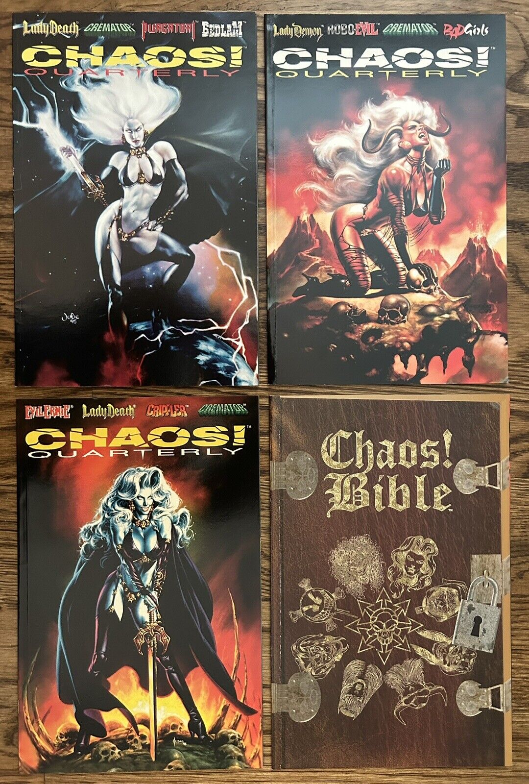 CHAOS QUARTERLY #1-3 BIBLE COMPLETE SET FULL RUN LADY DEATH 1st Apps 1995 NM