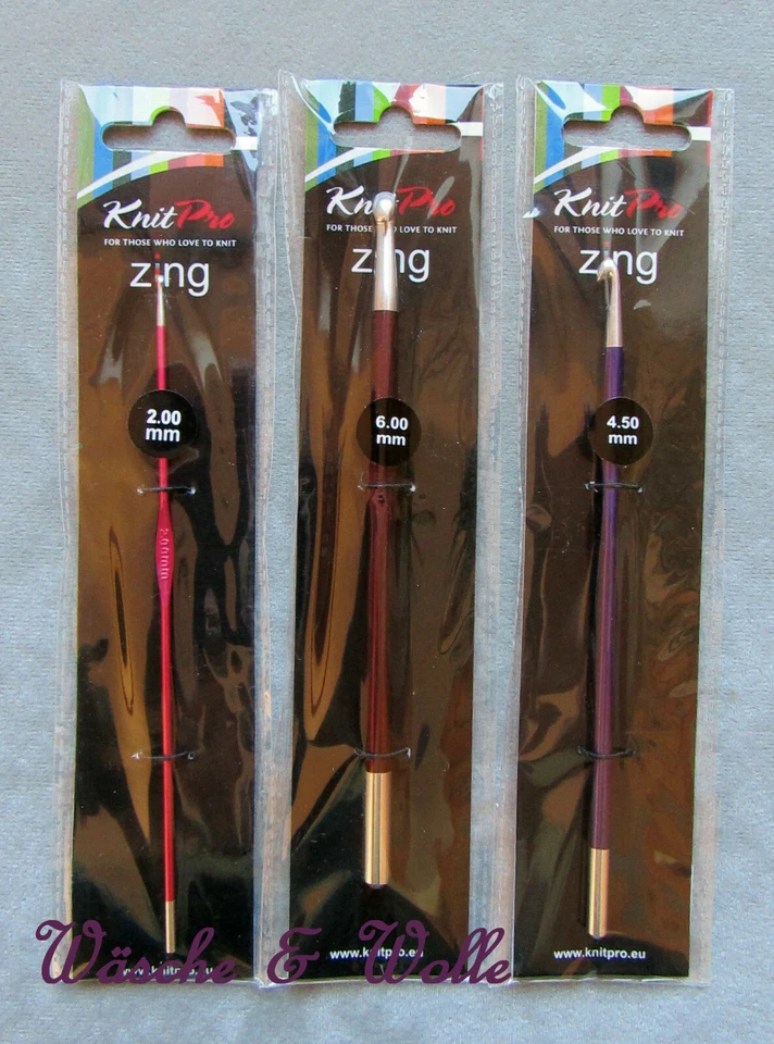 KnitPro Zing Aluminium Häkelnadel einfach