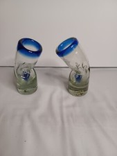 MEXTEQUIL Juego de vidrio soplado a mano de 2/2 oz - Agave doblado
