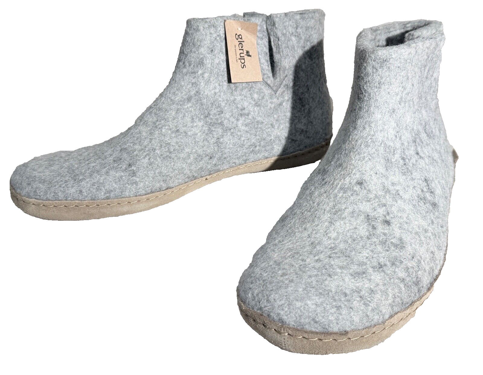 SAOLA Glerups Stivaletto Slip On Lana Grigio Uomo Taglia 45 11 5 Suola Pelle Nuovo con etichette GR