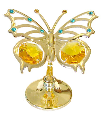 Wedding Favors Birth Baptism Communion Confirmation BUTTERFLY GOLD CRYSTOCRAFT
