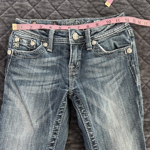 Miss Me Capri Jeans Girls 10 Floral Embroidered Studded Crop Western C3 - Picture 8 of 9