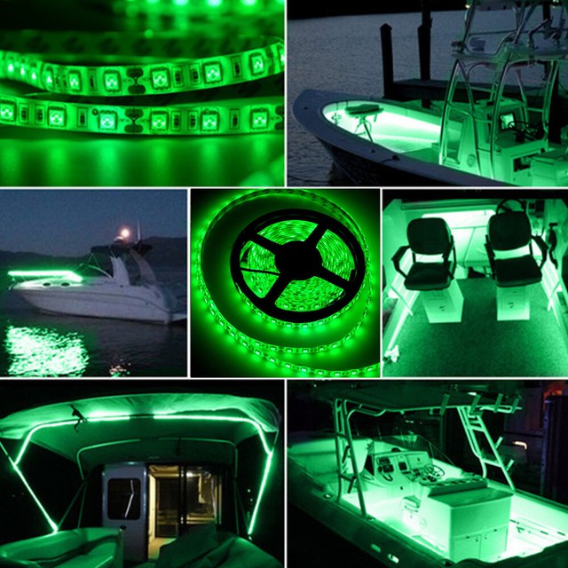 LED Boat Light Strip Deck Green Waterproof 12V Bow Trailer Pontoon