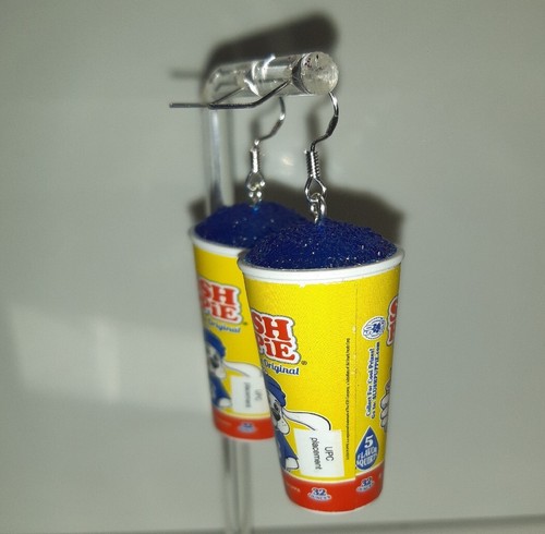 Coppia di orecchini da bere Slush Puppie fatti a mano 5 cm divertenti festa luce - Foto 2 di 2