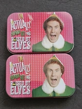 Lot Of 2 Buddy the Elf Pass the Syrup Maple Candy Tins - I Was Raised by Elves 